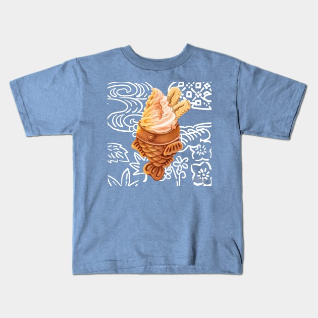 Ice Cream Taiyaki Kids T-Shirt by HB Rey 